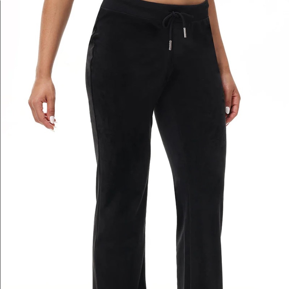 Juicy Couture OG BIG BLING VELOUR TRACK PANTS Black - Picture 7 of 8